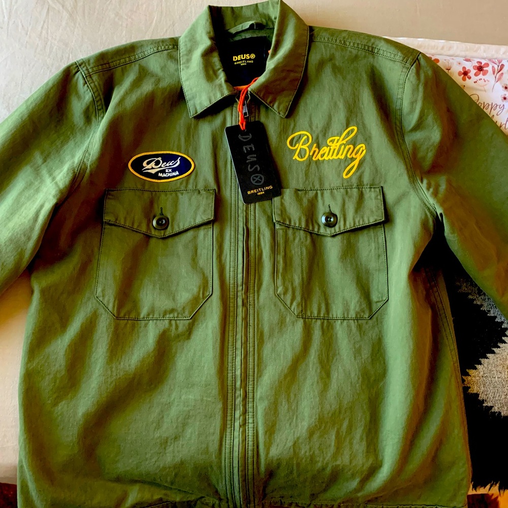 Deus Ex Machina X Breitling Collaboration Top Time Workwear Jacket Lichen Green